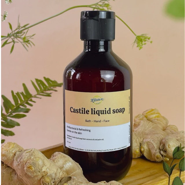 Cách sử dụng Dầu tắm tinh dầu gừng 300ml theo bộ ảnh Hiltown