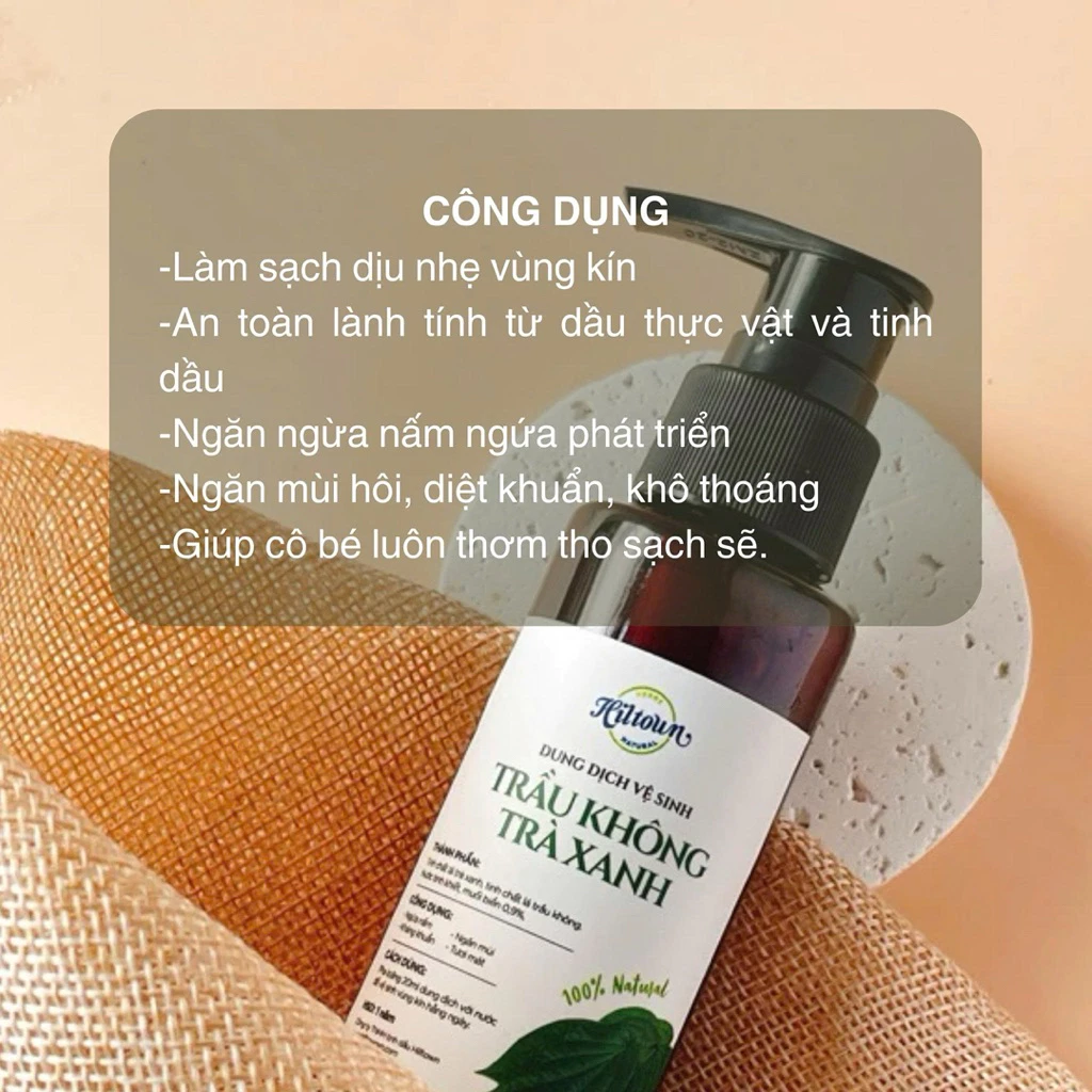 Gel tạo bọt vệ sinh trầu không trà xanh Hiltown 100ml trong bộ ảnh Hiltown
