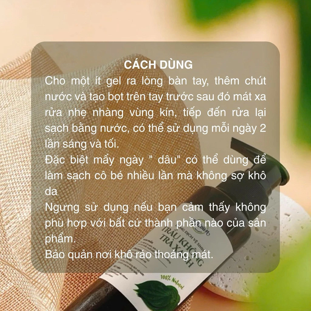 Gel tạo bọt vệ sinh trầu không trà xanh Hiltown 100ml