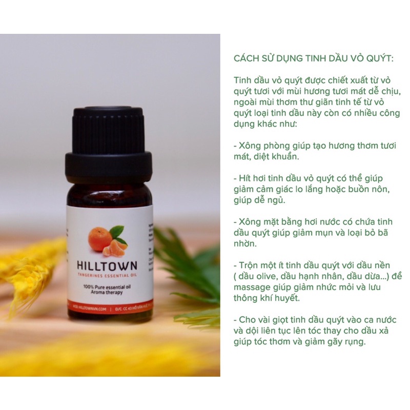 Cách sử dụng Tinh dầu vỏ quýt HILTOWN hỗ trợ làm đẹp da giúp giảm… theo bộ ảnh Hiltown