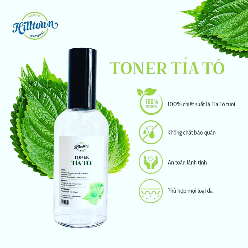 Xịt khoáng, toner tía tô tươi Hiltown 100ml